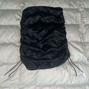 Zara black silk ruched blouse